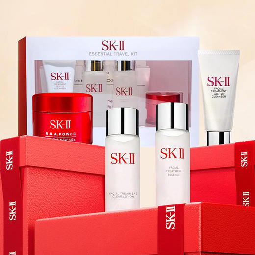SK-II SK2 中样旅行四件套（神仙水30ml+清莹露30ml+洗面奶20g+面霜15g#滋润版）礼盒套装 商品图3