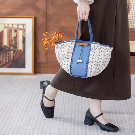 苏苏姐家闲织菜篮手提包手工DIY钩针编织包包蕾丝线毛线材料包 商品图3