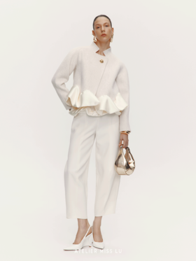 【北欧冬絮】下摆立体云朵环绕绵羊毛双面呢短外套