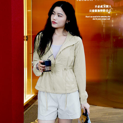 哈瓦塔超薄抽绳束腰防晒外套H350113 商品图1