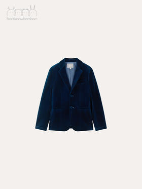 丝绒藏蓝西装套装