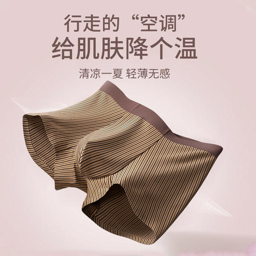 XN-ML891  【1条】夏季条纹男士冰丝平角裤透气无痕男生内裤中腰四角裤 商品图3