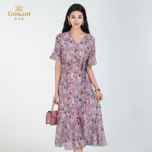 【罗马花园】乔万尼新品罗马花园印花茶歇中长款连衣裙ED2E525 商品图2