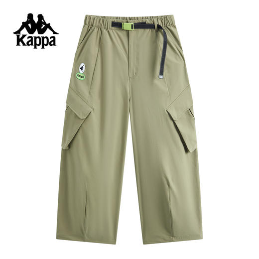 Kappa卡帕背靠背运动长裤男新款夏季宽松直筒裤刺绣口袋工装裤子KPCIBAX91 商品图1