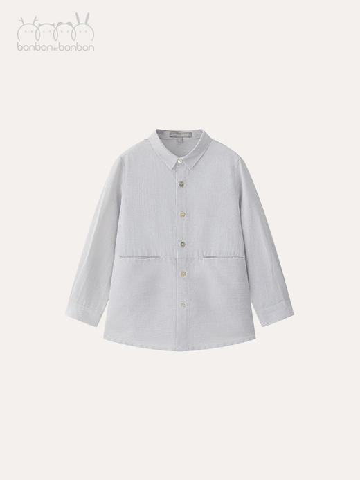 设计拼接条纹衬衫 商品图0