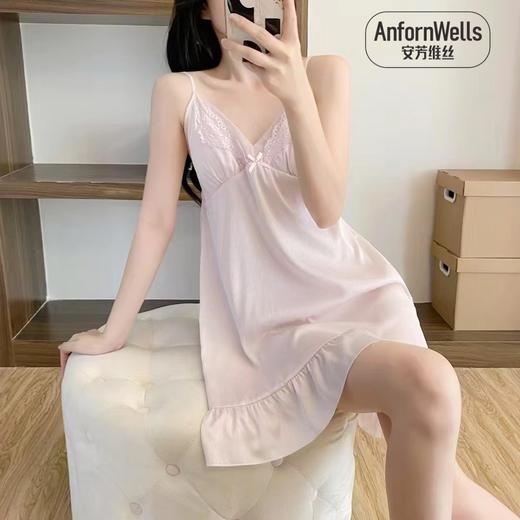 迪兰多自带胸垫吊带裙丝绸柔软面料1415147 商品图0