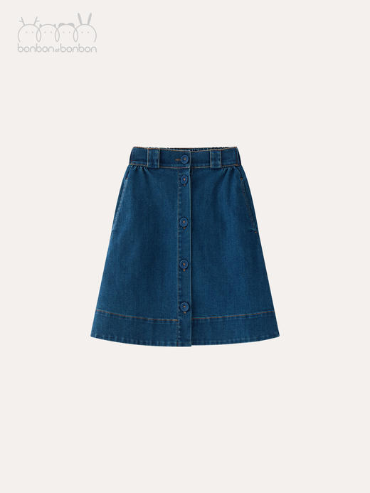 牛仔蓝中裙 商品图0