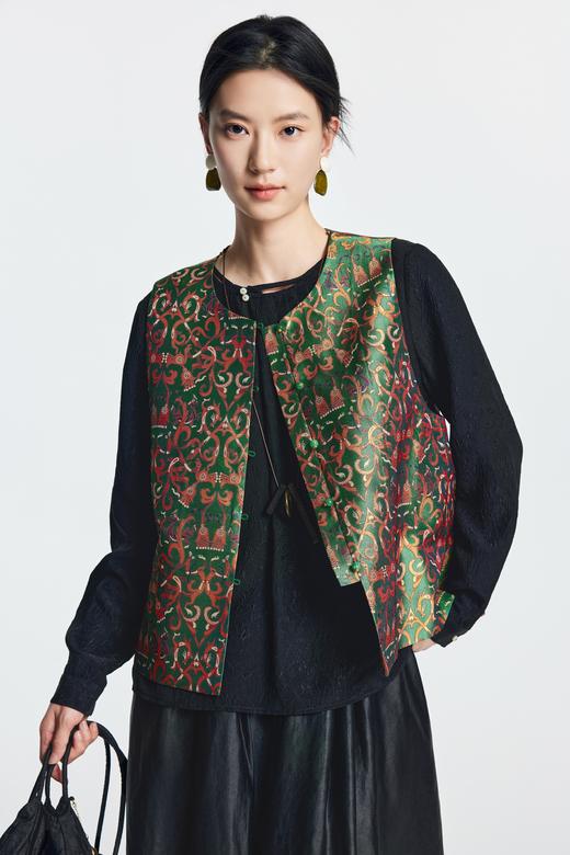 凯喜雅 龙凤舞新中式蜀锦马甲 100%桑蚕丝 商品图0