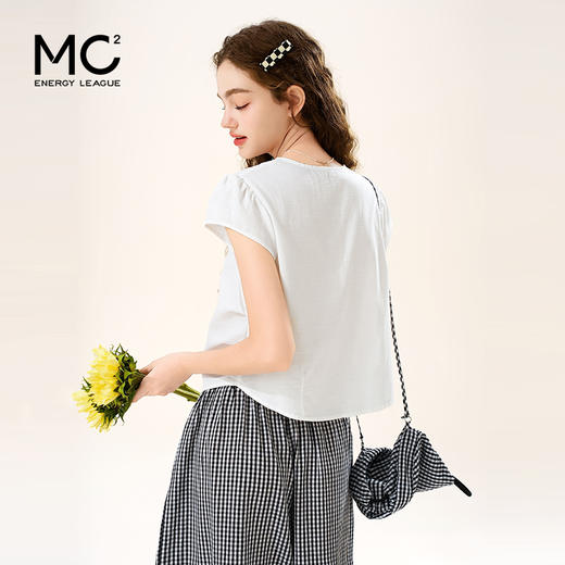 mc2半袖小衫配格子阔腿两件套女装夏季新款时尚好看百搭洋气 商品图3