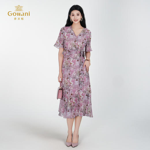 【罗马花园】乔万尼新品罗马花园印花茶歇中长款连衣裙ED2E525 商品图3