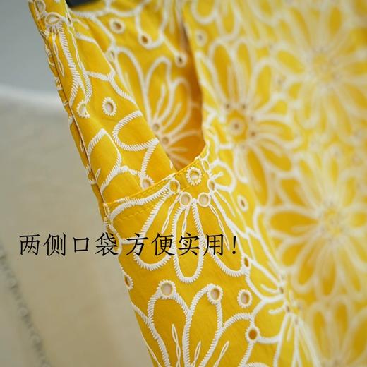 明媚浪漫100%棉花朵刺绣镂空直筒后松紧腰显瘦半裙 商品图14