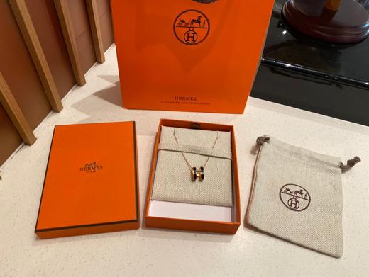 D072437时尚单品珐琅弧形H项链玫瑰金可调节链子 商品图11