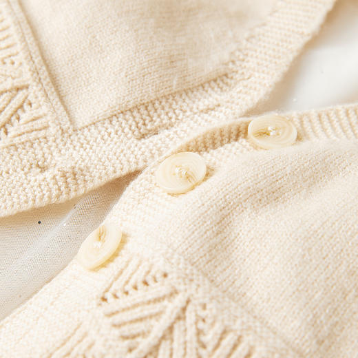 【辛巴娜娜】simbanana春秋新款小童女宝宝公主裙蝴蝶结大翻领纱裙马甲两件套 商品图2