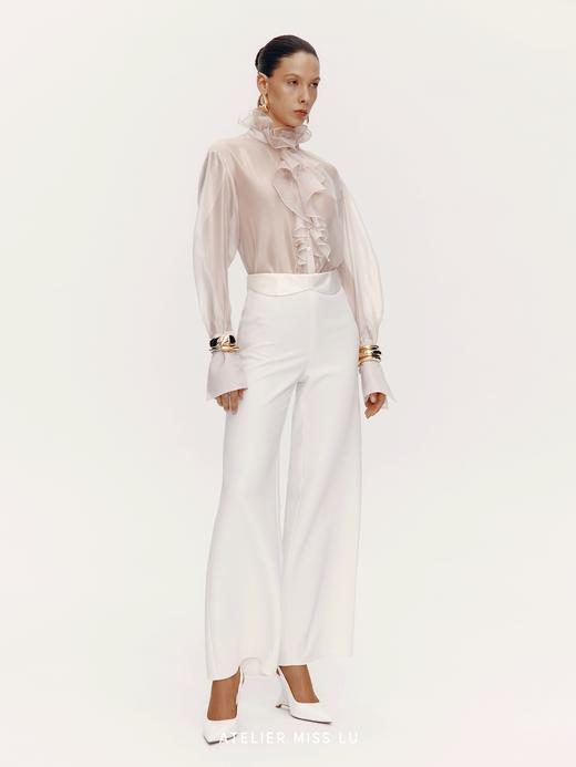 【翻页月光】腰部两穿设计高腰阔腿长裤 商品图1