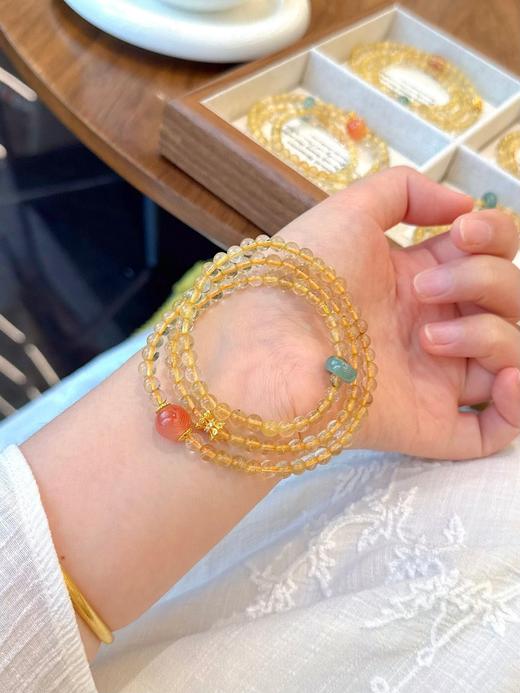 “小蛮腰”天然金发晶蓝水翡翠多圈手串 CF 商品图2