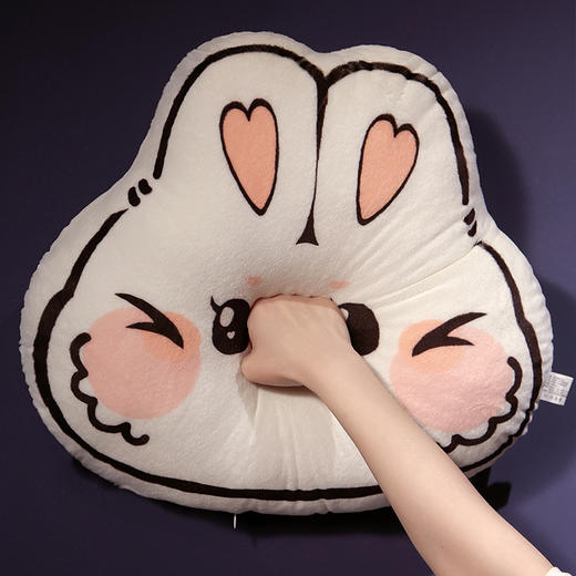 自然醒印花兔三用抱枕毯三合一办公室沙发靠垫可爱萌兔暖手午睡毯QYL 商品图11
