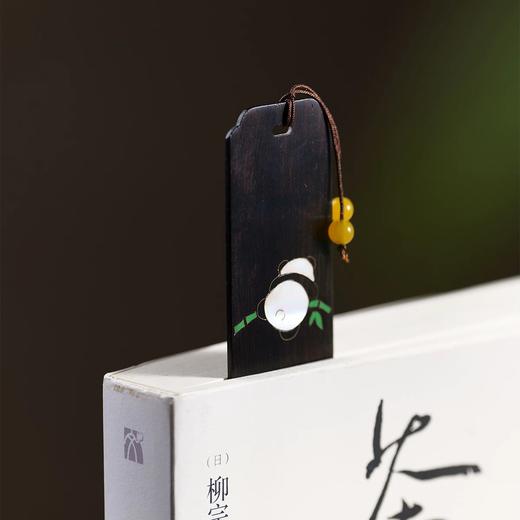 西泠文房紫光檀书签手工掐丝螺钿工艺熊猫书签中式古典文艺书签毕业生日教师节送外国友人伴手礼品 商品图2