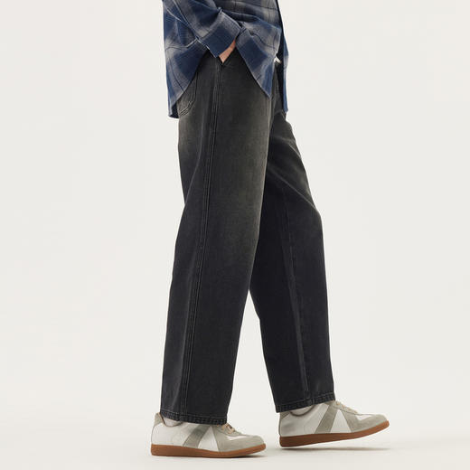 gxg.jeans男装 黑灰水洗设计宽松时尚牛仔长裤男裤 25年秋热卖 商品图2