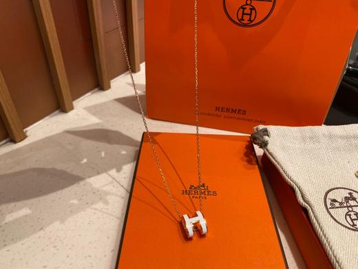 D072437时尚单品珐琅弧形H项链玫瑰金可调节链子 商品图5