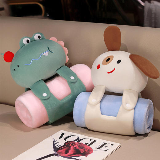 自然醒多巴胺动物立体卷毯小被子午睡毯空调毯办公室学生盖腿毛巾毯QYL 商品图7