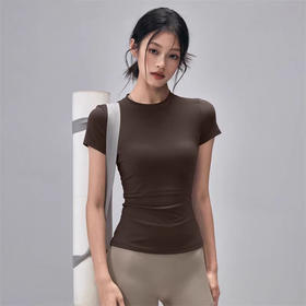 跃牌【轻匀系列】2025新款春季t恤速干瑜伽服短袖健身上衣罩衫户外跑步运动短袖女DX3111