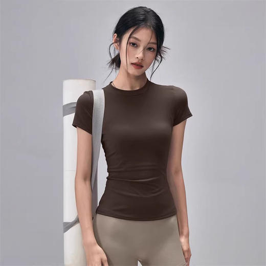 跃牌【轻匀系列】2025新款春季t恤速干瑜伽服短袖健身上衣罩衫户外跑步运动短袖女DX3111 商品图0