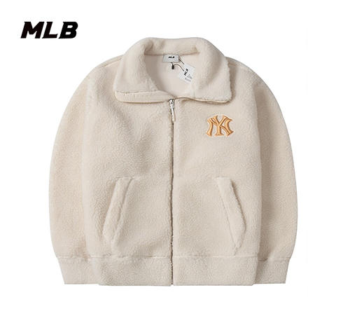 【年货专场】MLB秋季男女情侣NY羊羔绒外套3AFDB0326【微瑕热销中无货退款介意勿拍】 商品图7