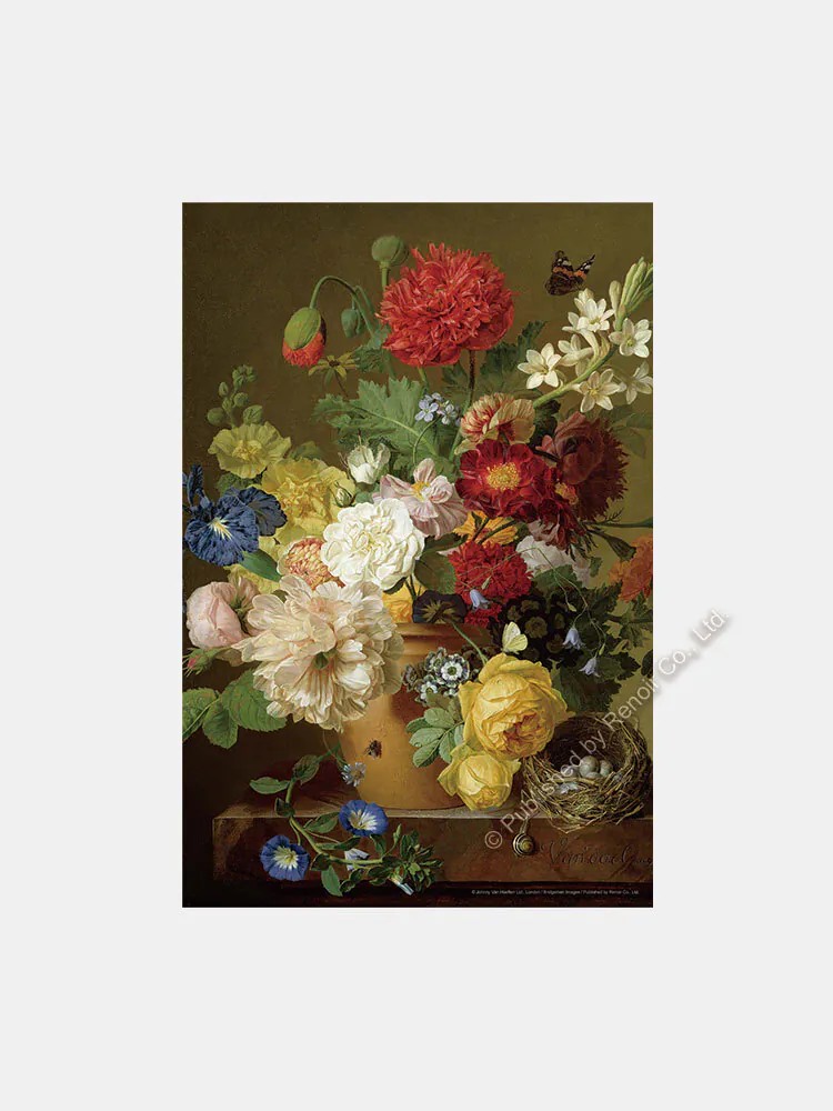 大理石壁架上的花卉/300片