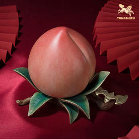 铜师傅 铜摆件《福寿》客厅桌面家居铜工艺品寿桃摆件祝寿礼品