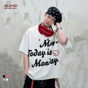 BJHG不计后果 不想上班短袖t恤男女款夏季2025新款复古情侣装半袖