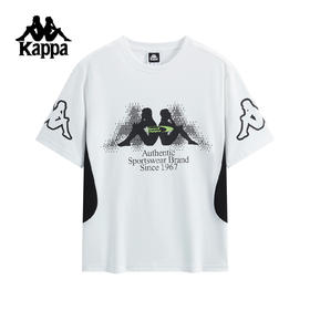 kappa卡帕背靠背运动短袖男2025新款夏季复古宽松休闲透气短袖t恤KPCJBTD91