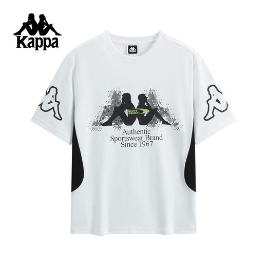kappa卡帕背靠背运动短袖男2025新款夏季复古宽松休闲透气短袖t恤KPCJBTD91 商品图0