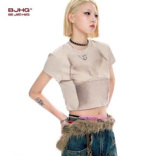 BJHG不计后果 修身短袖t恤女夏季2025新款潮牌美式高级感小众上衣 商品图0