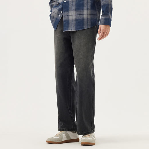 gxg.jeans男装 黑灰水洗设计宽松时尚牛仔长裤男裤 25年秋热卖 商品图1