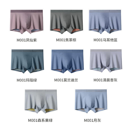 XN-M001  【1条】100支双面莫代尔内裤男士大码无痕纯色平角蚕丝短裤 商品图4