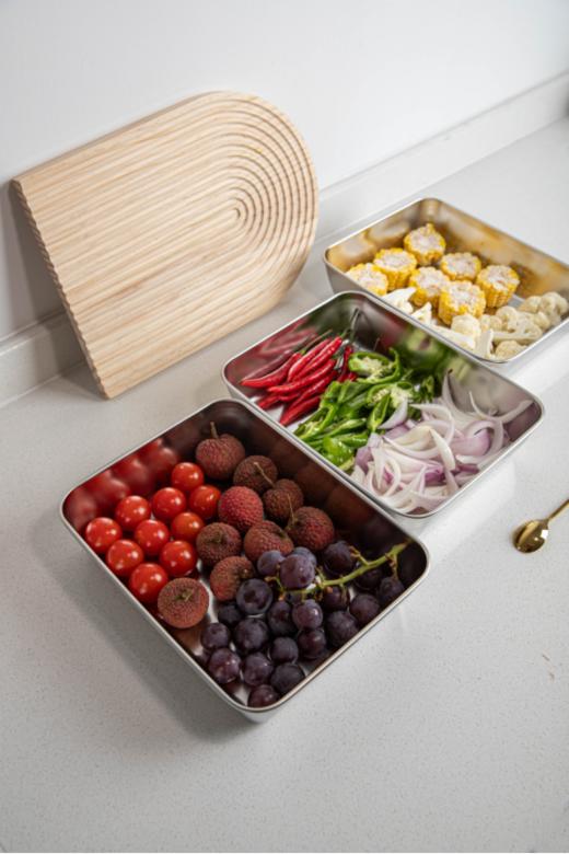 【德国🇩🇪 Yispot易铂方形304不锈钢保鲜盒】大号3个💰39.9🎁再送2个不锈钢骨碟❗源于1989年沃尔玛麦德龙！ 商品图0