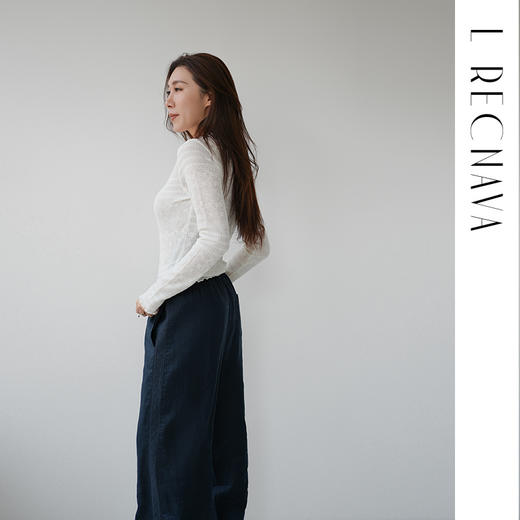 L RECNAVA 蕾丝花边长袖上衣 波浪花边领 软糯弹力蕾丝 内搭单穿都好看 商品图2