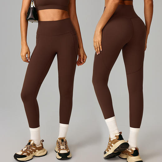 跃牌【轻匀系列】2025透气云感高腰提臀瑜伽裤带口袋紧身运动跑步裤速干健身裤CK9112 商品图1