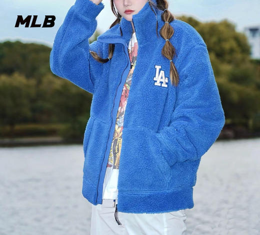 【年货专场】MLB秋季男女情侣NY羊羔绒外套3AFDB0326【微瑕热销中无货退款介意勿拍】 商品图10