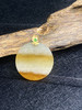 【FC0017】18K金镶嵌翡翠冰黄圆牌吊坠 两抹金黄色飘花犹如夕阳美景 定格了无限美好 商品缩略图3