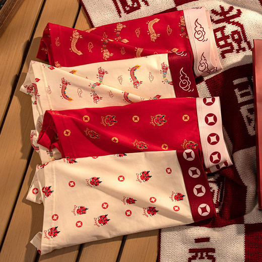 XN-ML226  【1条】潮流印花男士内裤纯棉本命年大红平角裤男生内裤 商品图3