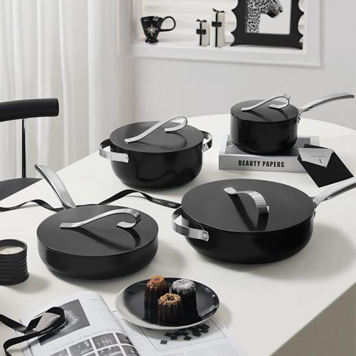 温仑山Velosan 自由丝带系列不粘锅 炒锅/煎锅/奶锅/汤锅 石头级硬度+超轻设计，随意煎炒不粘锅；流线型丝带造型设计兼具艺术与现代功能性；燃气灶，电磁炉，‪电陶炉，洗碗机可用；内外不粘，一擦即净 商品图14