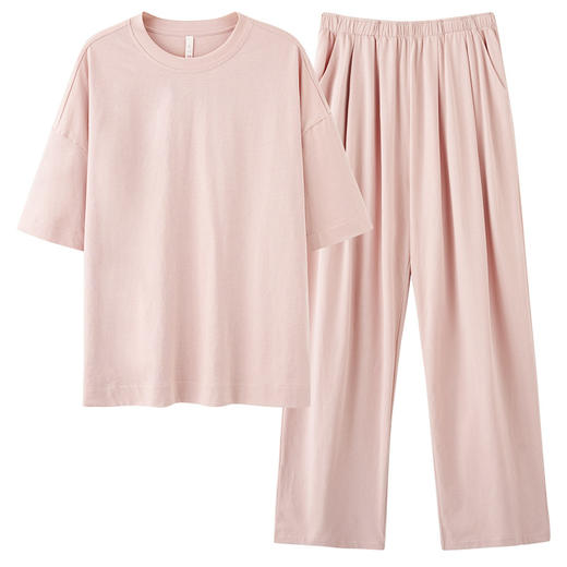 【重磅冰瓷棉】【大牌专柜同款】轻运动可外穿春夏季短袖长裤情侣纯棉家居服 商品图4