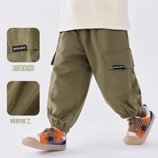 【新品】嘟嘟家男童工装裤女童秋装宝宝全棉裤子透气秋季新款长裤儿童下装运动裤休闲 商品图1