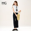 mc2白色翻领无袖衬衣女装夏季新款下摆抽皱时尚洋气设计感赠丝巾 商品缩略图2