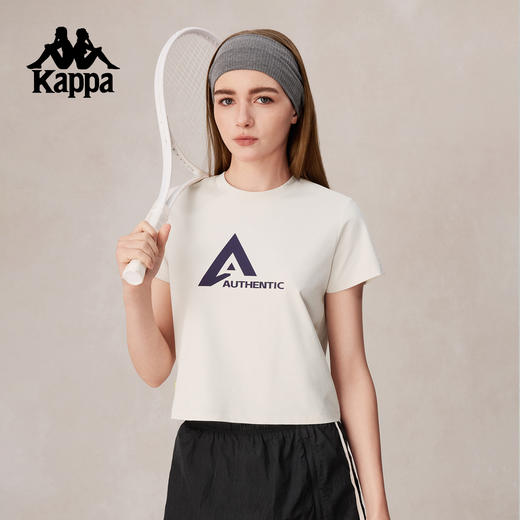 Kappa卡帕背靠背短袖女t恤夏季运动服针织宽松透气凉感防晒上衣K0F62TD83 商品图3