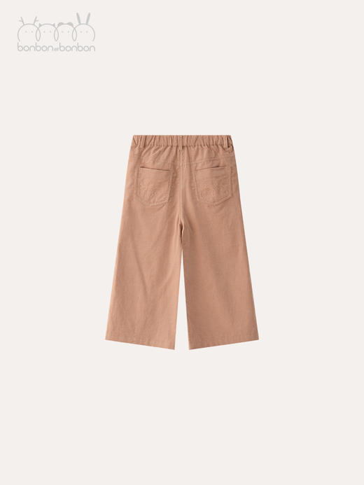 可爱娃娃头绣花阔腿裤 商品图1