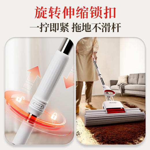 好媳妇2025新款海绵拖把滚轮挤水地拖胶棉拖布家用免手洗卫生吸水 商品图4