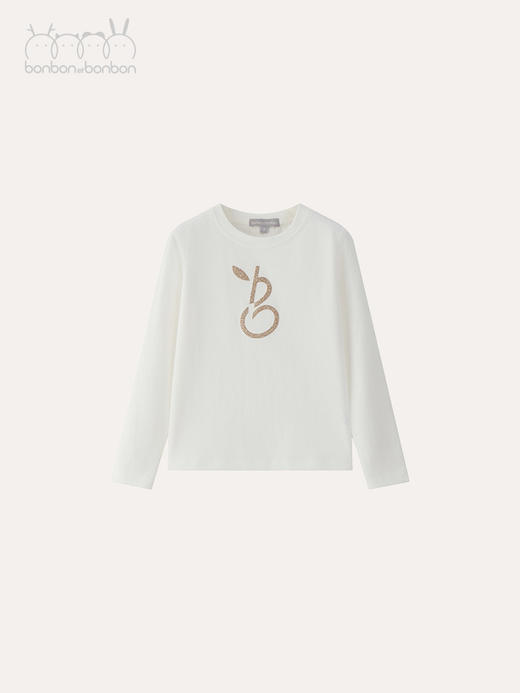 基础圆领烫金印打底衫 商品图0