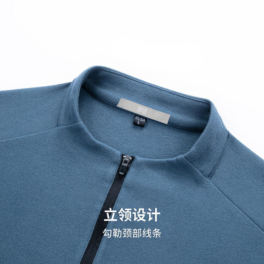 圣得西2025年秋季新款双面防德绒半拉链男士针织休闲百搭套头卫衣 商品图7